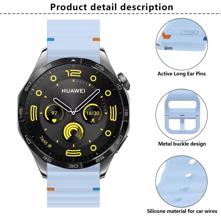 22mm Kalebol Wave Stitch Silicone Watch Band(Dark Grey) - free shipping - PMc TechLife - Order now!