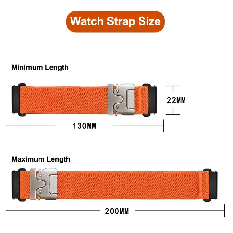20mm Parachute Buckle Elastic Nylon Watch Band(Orange) - 20mm Bands by PMc TechLife | Online Shopping South Africa | PMc TechLife | Buy Now Pay Later Mobicred