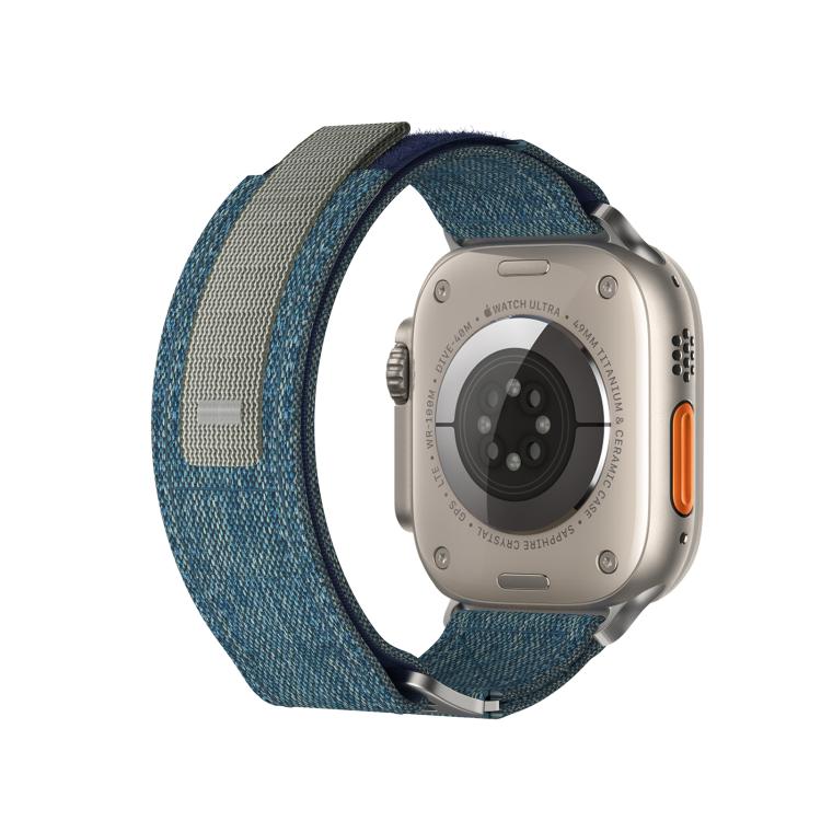 For Apple Watch 42mm / 41mm / 40mm / 38mm Kalebol Canvas Pattern Nylon Loop Strap(Light Blue) - Watch Bands by Kalebol | Online Shopping South Africa | PMC TechLife | Buy Now Pay Later Mobicred