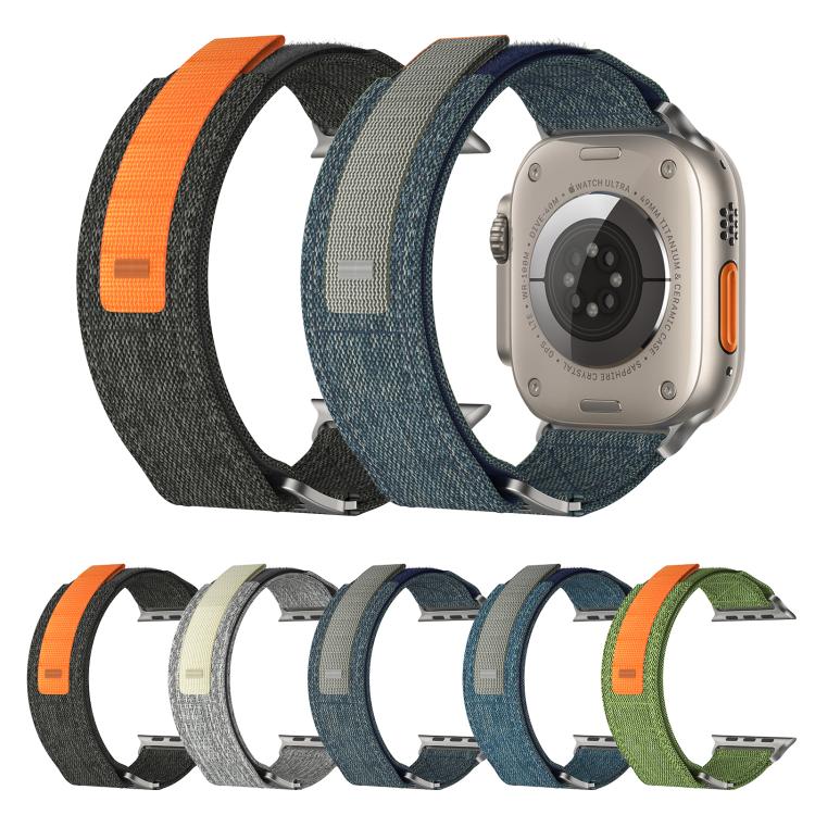 For Apple Watch 42mm / 41mm / 40mm / 38mm Kalebol Canvas Pattern Nylon Loop Strap(Light Blue) - Watch Bands by Kalebol | Online Shopping South Africa | PMC TechLife | Buy Now Pay Later Mobicred