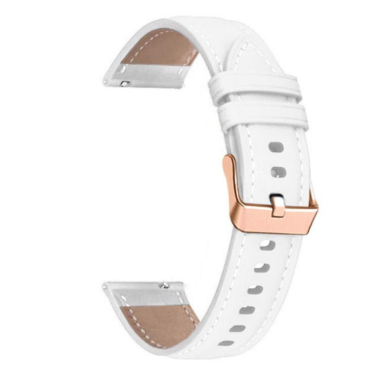 20mm Rose Gold Buckle Leather Watch Band(White) - free shipping - PMC TechLife - Order now!