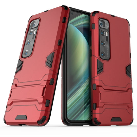 For Xiaomi Mi 10 Ultra PC + TPU Shockproof Protective Case with Invisible Holder(Red) - Xiaomi Cases by PMC Jewellery | Online Shopping South Africa | PMC Jewellery