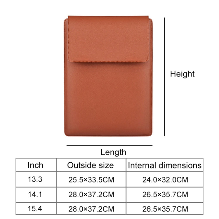 PU05 Sleeve Leather Case Carrying Bag for 15.4 inch Laptop(Black) - 15 inch by PMC Jewellery | Online Shopping South Africa | PMC Jewellery | Buy Now Pay Later Mobicred