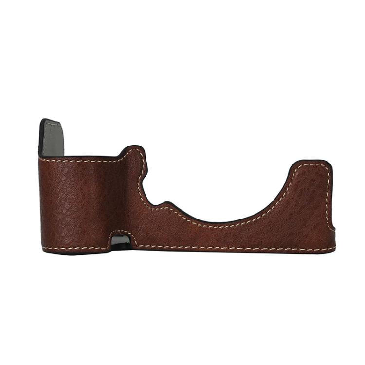 For Sony ILCE-7CM2 / Alpha 7C II Litchi Texture PU Leather Camera Half Case Base(Coffee) - free shipping - PMC TechLife - Order now!