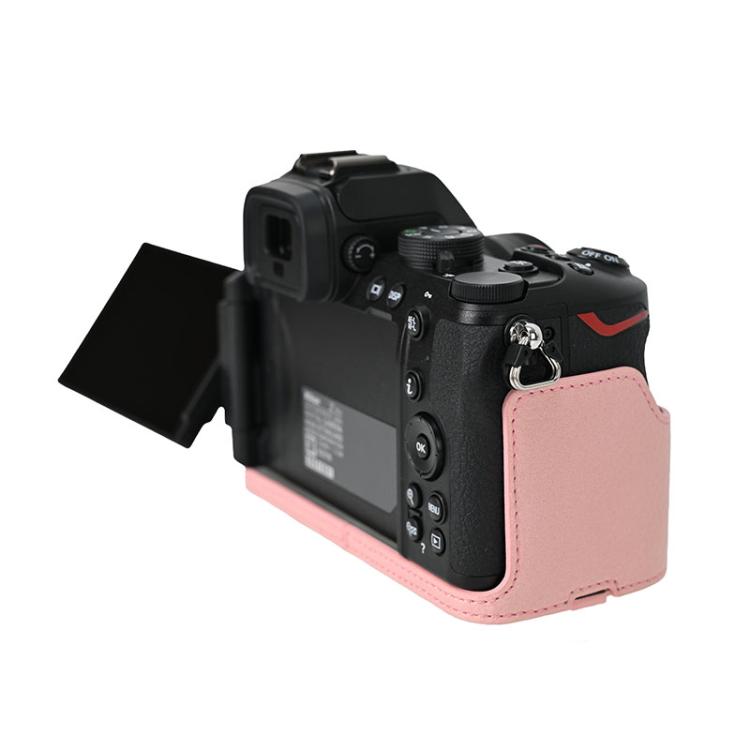 For Nikon Z50II Litchi Texture PU Leather Camera Half Case Base(Pink) - free shipping - PMC TechLife - Order now!