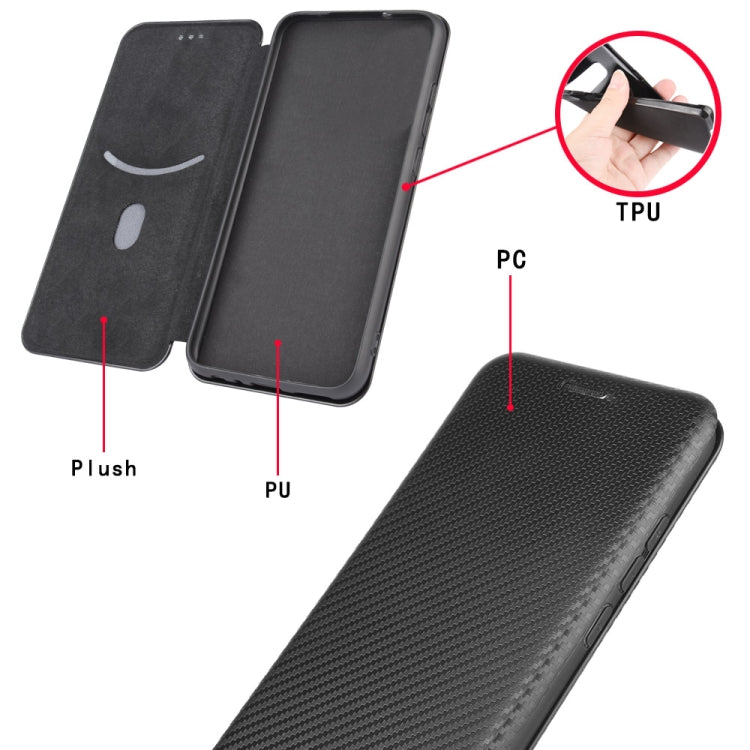 For Doogee X95 Carbon Fiber Texture Horizontal Flip TPU + PC + PU Leather Case with Card Slot & Lanyard(Black) - More Brand by PMC Jewellery | Online Shopping South Africa | PMC Jewellery | Buy Now Pay Later Mobicred