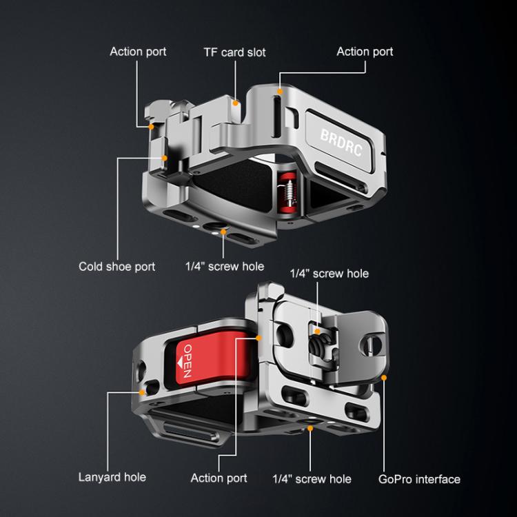 For DJI Osmo Pocket 3 BRDRC Quick Assembly Multi-function Cold Shoe Extension Mount(Dark Grey) - free shipping - PMC TechLife - Order now!