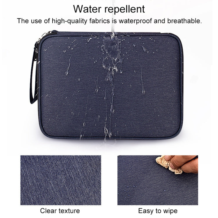 SM01 Multi-function Waterproof Double Layer Data Cable Earphone U Disk Digital Accessories Storage Bag, Size: L(Navy Blue) - Other by PMC Jewellery | Online Shopping South Africa | PMC Jewellery | Buy Now Pay Later Mobicred
