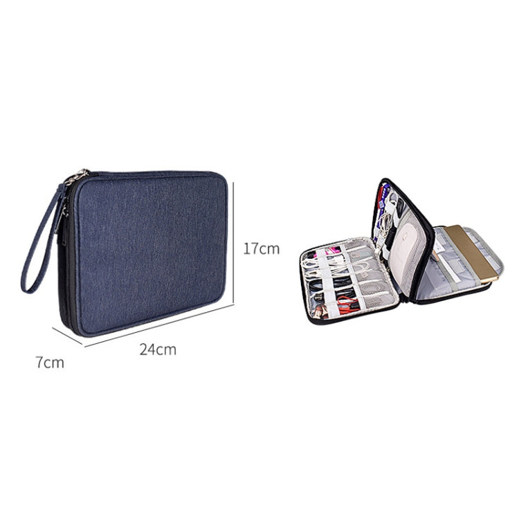 SM01 Multi-function Waterproof Double Layer Data Cable Earphone U Disk Digital Accessories Storage Bag, Size: S(Pink) - Other by PMC Jewellery | Online Shopping South Africa | PMC Jewellery | Buy Now Pay Later Mobicred