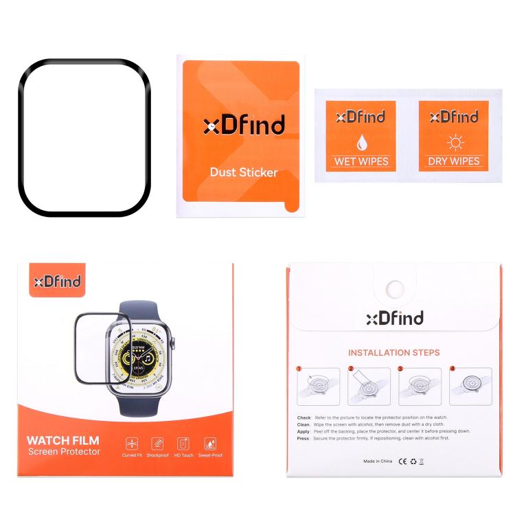 For Apple Watch Series 9 / 8 / 7 45mm 2pcs xDfind Curved 3D Composite Material Soft Film Screen Protector - free shipping - PMc TechLife - Order now!