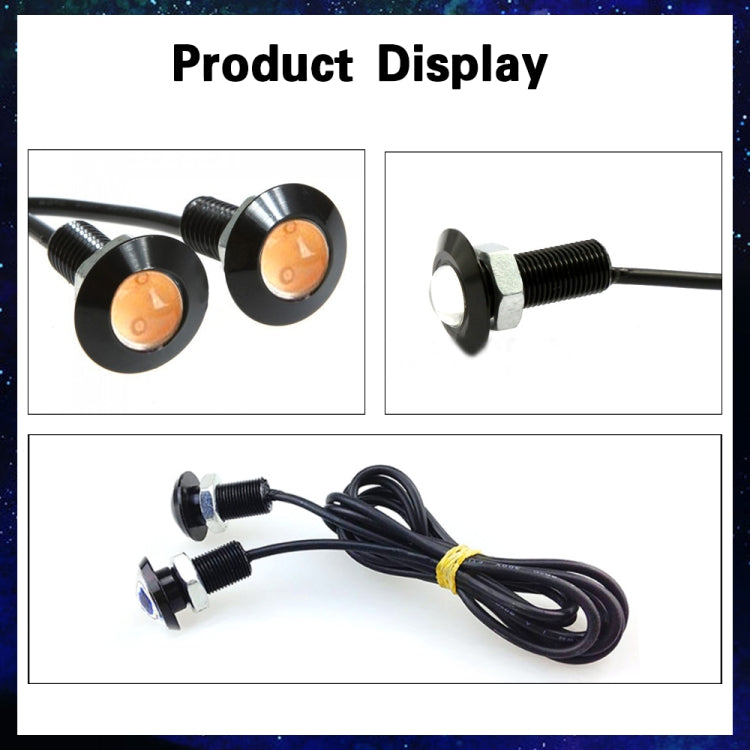 10 PCS 23mm 1.5W DC9-80V Motorcycle Eagle Eye Light Single Lens(Yellow Light) - Eagle Eye Lights by PMC TechLife | Online Shopping South Africa | PMC TechLife | Buy Now Pay Later Mobicred