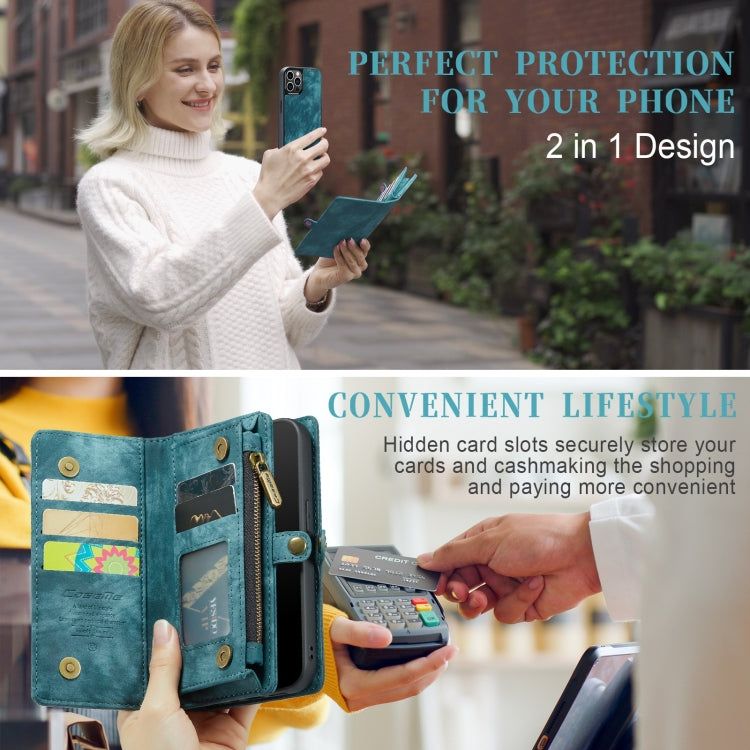For iPhone 12 Pro Max CaseMe-008 Detachable Multifunctional Wallet Leather Phone Case (Blue) - iPhone 12 Pro Max Cases by CaseMe | Online Shopping South Africa | PMC Jewellery | Buy Now Pay Later Mobicred
