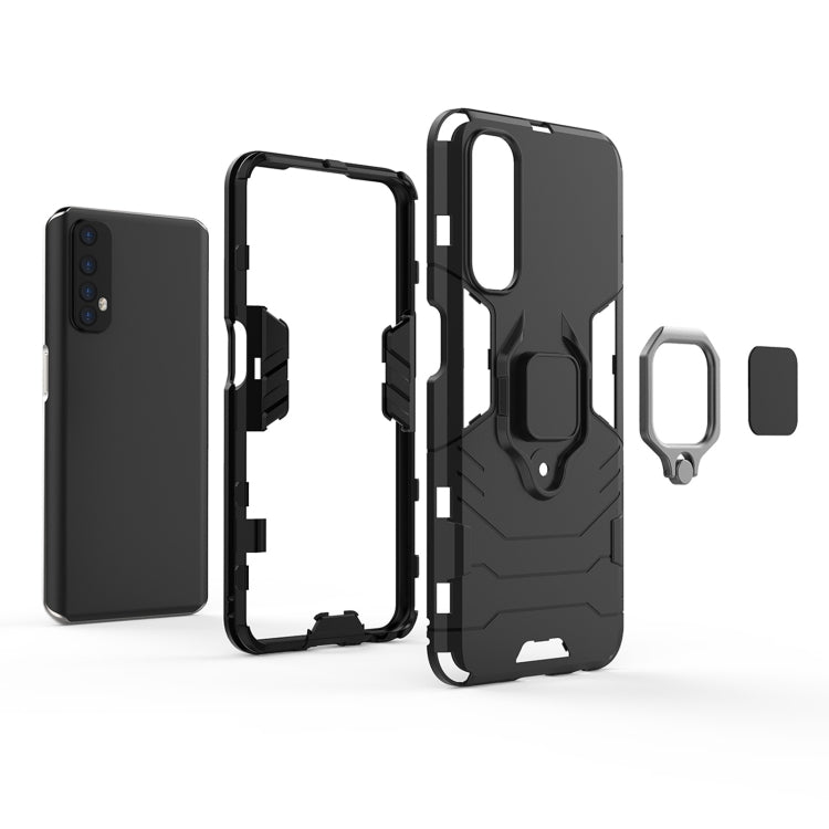 For OPPO Realme 7 PC + TPU Shockproof Protective Case with Magnetic Ring Holder(Navy Blue) - free shipping - PMC TechLife - Order now!