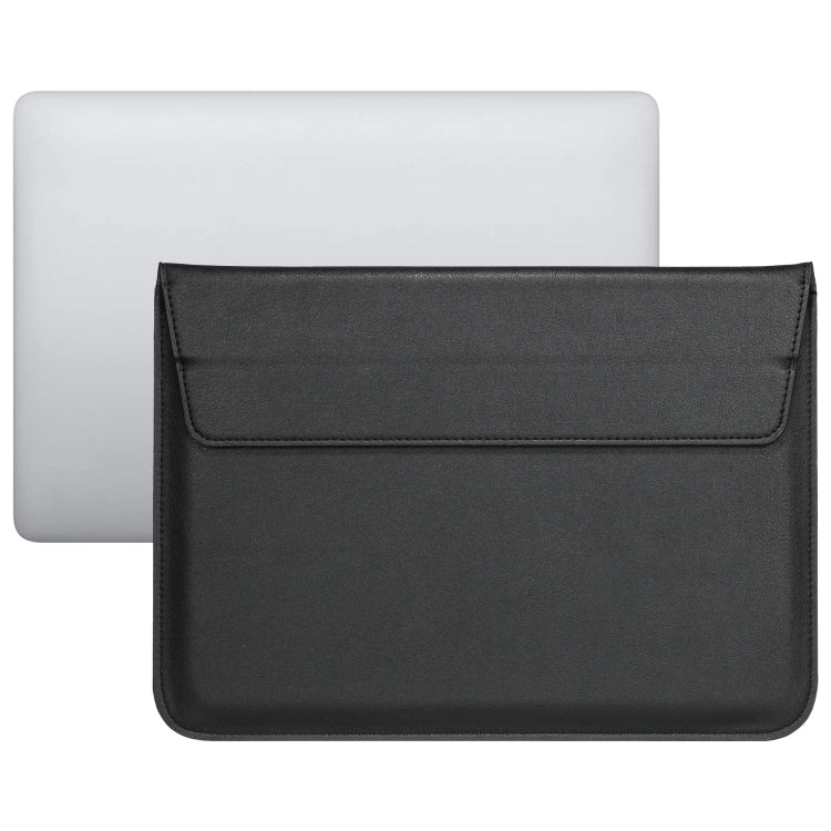 PU Leather Ultra-thin Envelope Bag Laptop Bag for MacBook Air / Pro 15 inch, with Stand Function(Black) - Protective Bags by PMC Jewellery | Online Shopping South Africa | PMC Jewellery | Buy Now Pay Later Mobicred