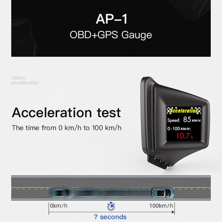 AP-1 Car HUD Head-up Display OBD GPS Driving Computer Code Table - Head Up Display System by PMC TechLife | Online Shopping South Africa | PMC TechLife | Buy Now Pay Later Mobicred