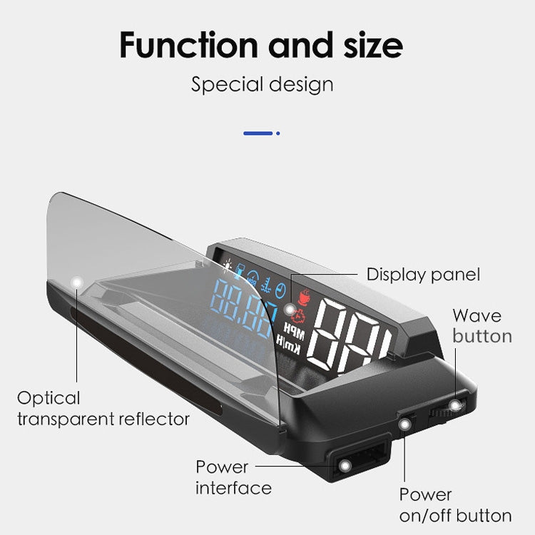 L3 HUD Head-up Display Car OBD2 Digital Display - Head Up Display System by PMC TechLife | Online Shopping South Africa | PMC TechLife | Buy Now Pay Later Mobicred