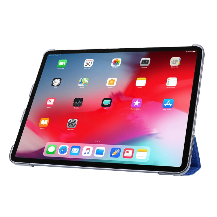 Silk Texture Flip Magnetic PU Leather Smart Case with Three-folding Holder For iPad Air 11 2024 / Air 2022 / 2020 10.9(Blue) - iPad Air (2022) / (2020) 10.9 Cases by PMC Jewellery | Online Shopping South Africa | PMC Jewellery | Buy Now Pay Later Mobicred