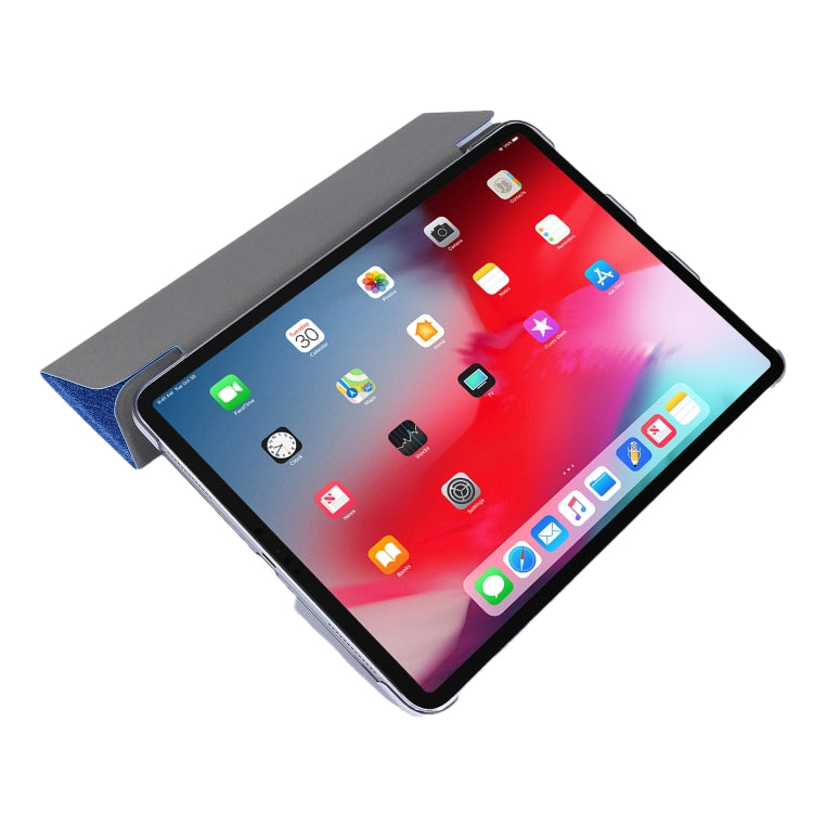 Silk Texture Flip Magnetic PU Leather Smart Case with Three-folding Holder For iPad Air 11 2024 / Air 2022 / 2020 10.9(Blue) - iPad Air (2022) / (2020) 10.9 Cases by PMC Jewellery | Online Shopping South Africa | PMC Jewellery | Buy Now Pay Later Mobicred