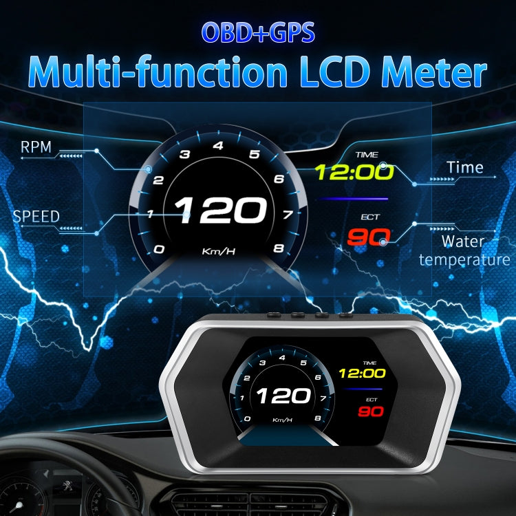 P17 Car HUD Head-up Display GPS Speed Meter Car OBD2 Fault Elimination Code - Head Up Display System by PMC Jewellery | Online Shopping South Africa | PMC Jewellery | Buy Now Pay Later Mobicred