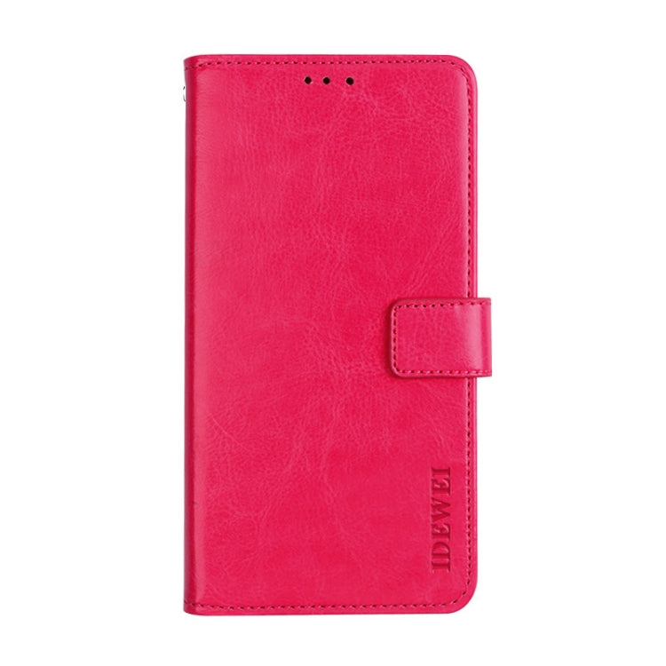 For TCL 10 Pro idewei Crazy Horse Texture Horizontal Flip Leather Case with Holder & Card Slots & Wallet(Rose Red) - More Brand by idewei | Online Shopping South Africa | PMC Jewellery | Buy Now Pay Later Mobicred