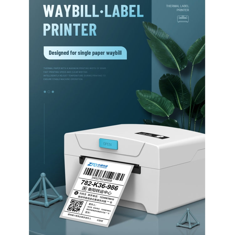 ZJ-8600 76x130 Single Paper Waybill Express Bill Label Printer, USB + Bluetooth Version, EU Plug - Printer by PMC Jewellery | Online Shopping South Africa | PMC Jewellery | Buy Now Pay Later Mobicred