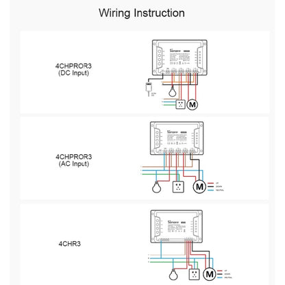 Sonoff 4CHPROR3 Mobile Phone Smart Home Switch Four-way Controller, Support Long-range Control Timing - Smart Switch by Sonoff | Online Shopping South Africa | PMC Jewellery | Buy Now Pay Later Mobicred