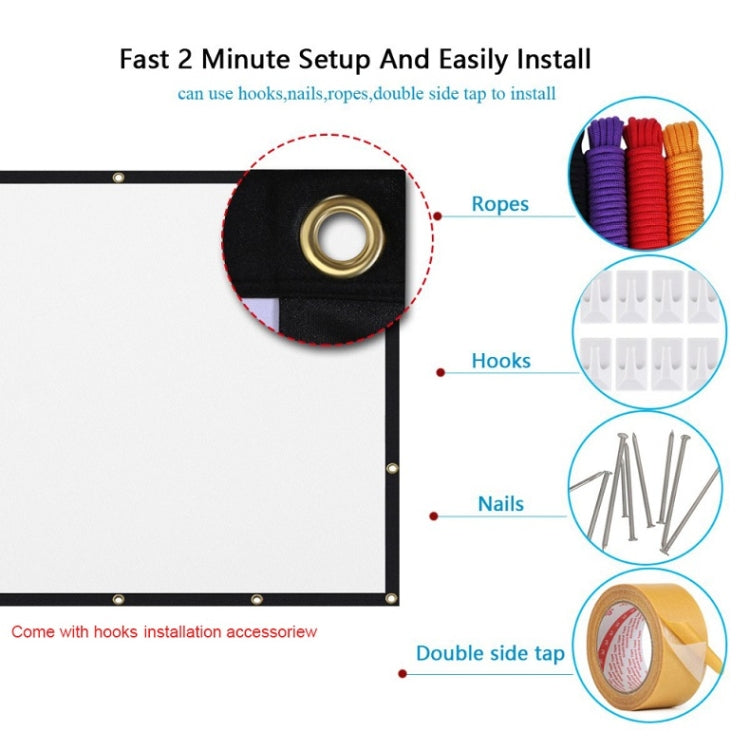 Simple Folding Thin Polyester Projector Film Curtain, Size:120 inch (4:3) Projection Area: 240x180cm - Film Curtains by PMC TechLife | Online Shopping South Africa | PMC TechLife | Buy Now Pay Later Mobicred
