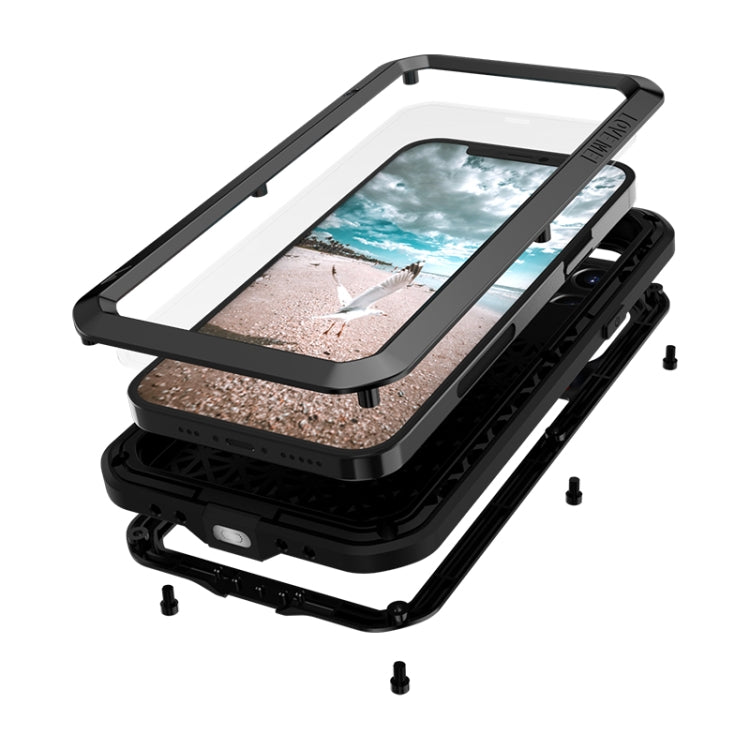 For iPhone 12 Pro LOVE MEI Metal Shockproof Life Waterproof Dustproof Protective Case(Red) - free shipping - PMC TechLife - Order now!