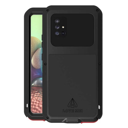 For Samsung Galaxy A71 5G LOVE MEI Metal Shockproof Waterproof Dustproof Protective Case with Glass(Black) - Galaxy Phone Cases by LOVE MEI | Online Shopping South Africa | PMC Jewellery