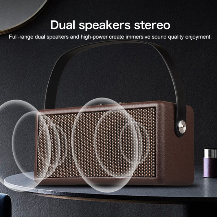 D30 Portable Subwoofer Wooden Bluetooth 4.2 Speaker, Support TF Card & 3.5mm AUX & U Disk Play(Black) - Desktop Speaker by PMC Jewellery | Online Shopping South Africa | PMC Jewellery | Buy Now Pay Later Mobicred