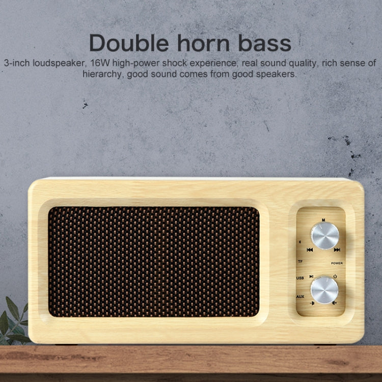 D60 Subwoofer Wooden Bluetooth 4.2 Speaker, Support TF Card & 3.5mm AUX & U Disk Play(Yellow) - Desktop Speaker by PMC Jewellery | Online Shopping South Africa | PMC Jewellery | Buy Now Pay Later Mobicred