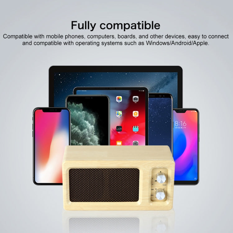 D60 Subwoofer Wooden Bluetooth 4.2 Speaker, Support TF Card & 3.5mm AUX & U Disk Play(Yellow) - Desktop Speaker by PMC Jewellery | Online Shopping South Africa | PMC Jewellery | Buy Now Pay Later Mobicred