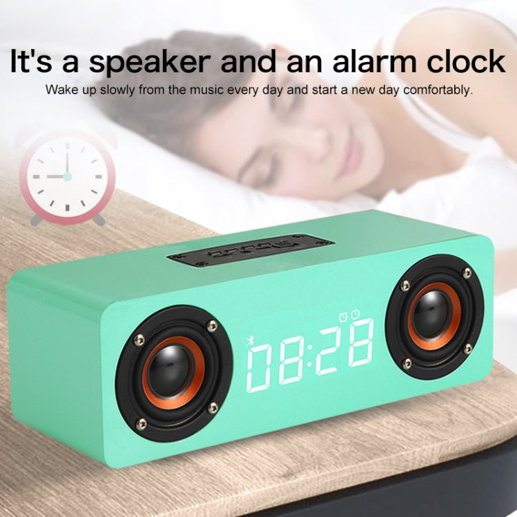 M5C Subwoofer Wooden Clock Bluetooth 4.2 Speaker, Support TF Card & 3.5mm AUX & FM Radio(Grey Wood Grain) - Desktop Speaker by PMC Jewellery | Online Shopping South Africa | PMC Jewellery | Buy Now Pay Later Mobicred