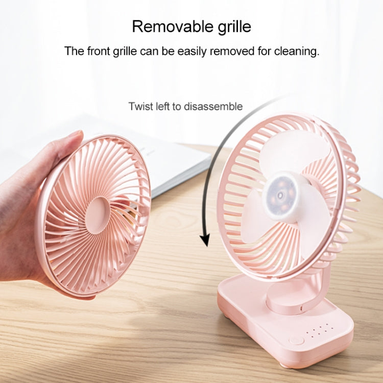 D606 4W USB Rechargeable Portable Four-speed Adjustable Desktop Fan(Pink) - Electric Fans by PMC Jewellery | Online Shopping South Africa | PMC Jewellery | Buy Now Pay Later Mobicred