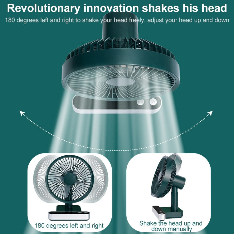 F702 Automatic Shaking Desktop Electric Fan with LED Display (Green) - Electric Fans by PMC TechLife | Online Shopping South Africa | PMC TechLife | Buy Now Pay Later Mobicred