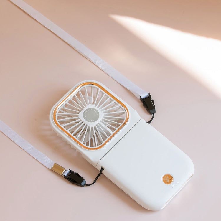 F30 Electroplating Handheld Fan Portable Desktop Folding Mute USB Hanging Neck Fan, Upgraded Version (White) - Electric Fans by PMC Jewellery | Online Shopping South Africa | PMC Jewellery | Buy Now Pay Later Mobicred