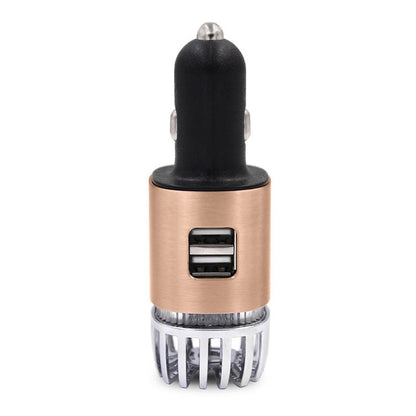 2 in 1 Car Negative-ion  Aromatherapy Air Purifier Humidifier + Dual USB Port Car Charger (Gold) - Air Purifier by PMC Jewellery | Online Shopping South Africa | PMC Jewellery | Buy Now Pay Later Mobicred