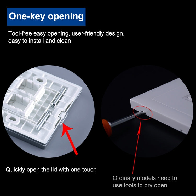 CAT.6 Shielded Pass-through Network Module, Single Port Panel + Shielded Pass-through (Grey) - Lan Cable and Tools by PMC TechLife | Online Shopping South Africa | PMC TechLife | Buy Now Pay Later Mobicred
