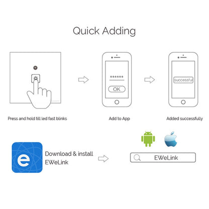 WS-EU-01 EWeLink APP & Touch Control 2A 1 Gang Tempered Glass Panel Smart Wall Switch, AC 90V-250V, EU Plug - Smart Socket by PMC Jewellery | Online Shopping South Africa | PMC Jewellery | Buy Now Pay Later Mobicred