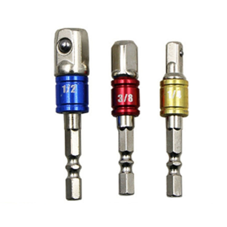 3 PCS/Set Socket Bit Extension Bar Hex Shank Adapter Drill Nut Driver Power Drill Bit(1/4, 3/8, 1/2 inch), Length:65-73mm - Hex Key & Spanner by PMc TechLife | Online Shopping South Africa | PMc TechLife | Buy Now Pay Later Mobicred