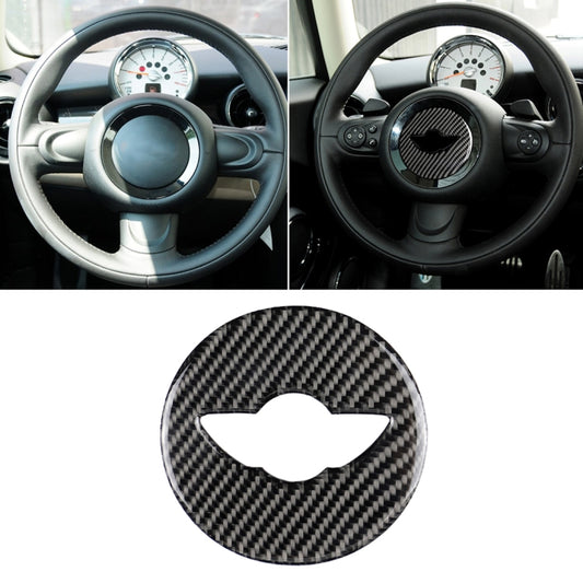 Car Steering Wheel F Chassis Logo Carbon Fiber Decorative Sticker for BMW Mini Cooper F55 / F56 / F60 / Countryman F60 - Car Interior Mouldings by PMC Jewellery | Online Shopping South Africa | PMC Jewellery | Buy Now Pay Later Mobicred