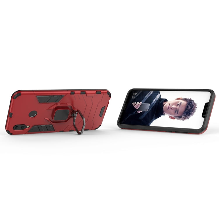 PC + TPU Shockproof Protective Case for Huawei Honor Play, with Magnetic Ring Holder (Red) - Honor Cases by PMC Jewellery | Online Shopping South Africa | PMC Jewellery