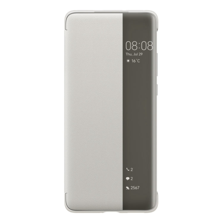 For Huawei P50 Pro Smart Display View Window Flip Leather Protective Case with Sleep / Wake-up Function(Grey) - free shipping - PMC TechLife - Order now!