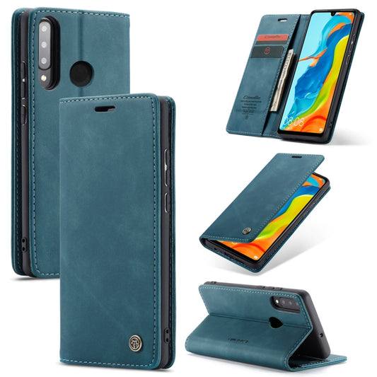 CaseMe-013 Multifunctional Retro Frosted Horizontal Flip Leather Case for Huawei P30 Lite, with Card Slot & Holder & Wallet (Blue) - Huawei Cases by CaseMe | Online Shopping South Africa | PMC Jewellery | Buy Now Pay Later Mobicred