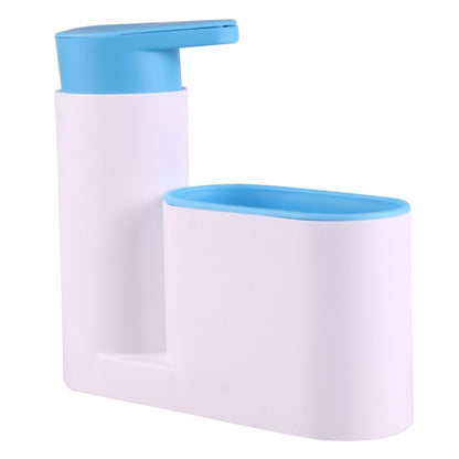 Multifunctional Bathroom Kitchen Sink Tidy Organzier Cosmetics Storage Box + 450ml Liquid Soap Dispenser Hand Wash Body Wash Lotion Shampoo Bottle(Blue) - Soap Dispenser by PMC Jewellery | Online Shopping South Africa | PMC Jewellery | Buy Now Pay Later Mobicred