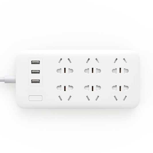 Original Xiaomi Mijia Smart 6 New Chinese Standard Sockets 5V/2.1A 3-USB Ports Power Strip Patch Board Plug Board Basic Edition with Circular Indicator Light(White) - Extension Socket by Xiaomi | Online Shopping South Africa | PMC Jewellery | Buy Now Pay Later Mobicred