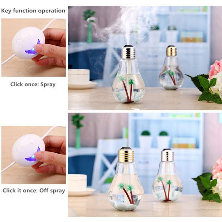 400ML Colorful Light Portable Bulb Shape Aromatherapy Air Purifier Humidifier for Home / Office / Car(Silver) - Air Purifiers & Accessories by PMC Jewellery | Online Shopping South Africa | PMC Jewellery | Buy Now Pay Later Mobicred