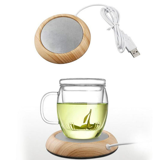 Wood Grain Marble Design USB Desktop Mug Cup Warmer Tea Coffee Drinks Heating Mat Pad, Random Color Delivery - USB Heater by PMC Jewellery | Online Shopping South Africa | PMC Jewellery | Buy Now Pay Later Mobicred