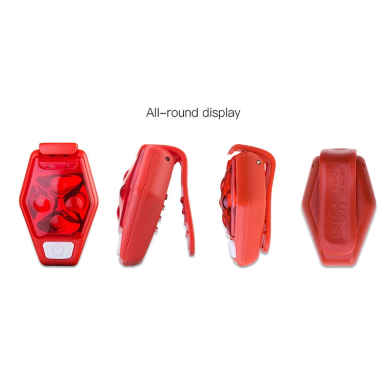 Multifunctional Outdoor Bicycling Running Warning Light Bicycle Taillight LED Back Clip Light(Red) - Taillights by PMC TechLife | Online Shopping South Africa | PMC TechLife | Buy Now Pay Later Mobicred