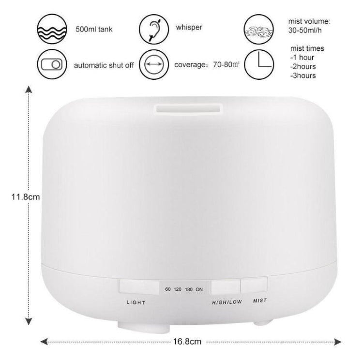 T500 Remote Control Clear White Air Humidifier Automatic Alcohol Sprayer Essential Oil Diffuser Ultrasonic Mist Maker Ultrasonic Aroma Diffuser Atomizer Color LED, Capacity: 500ml, DC 24V, US Plug - Air Purifiers & Accessories by PMC Jewellery | Online Shopping South Africa | PMC Jewellery | Buy Now Pay Later Mobicred